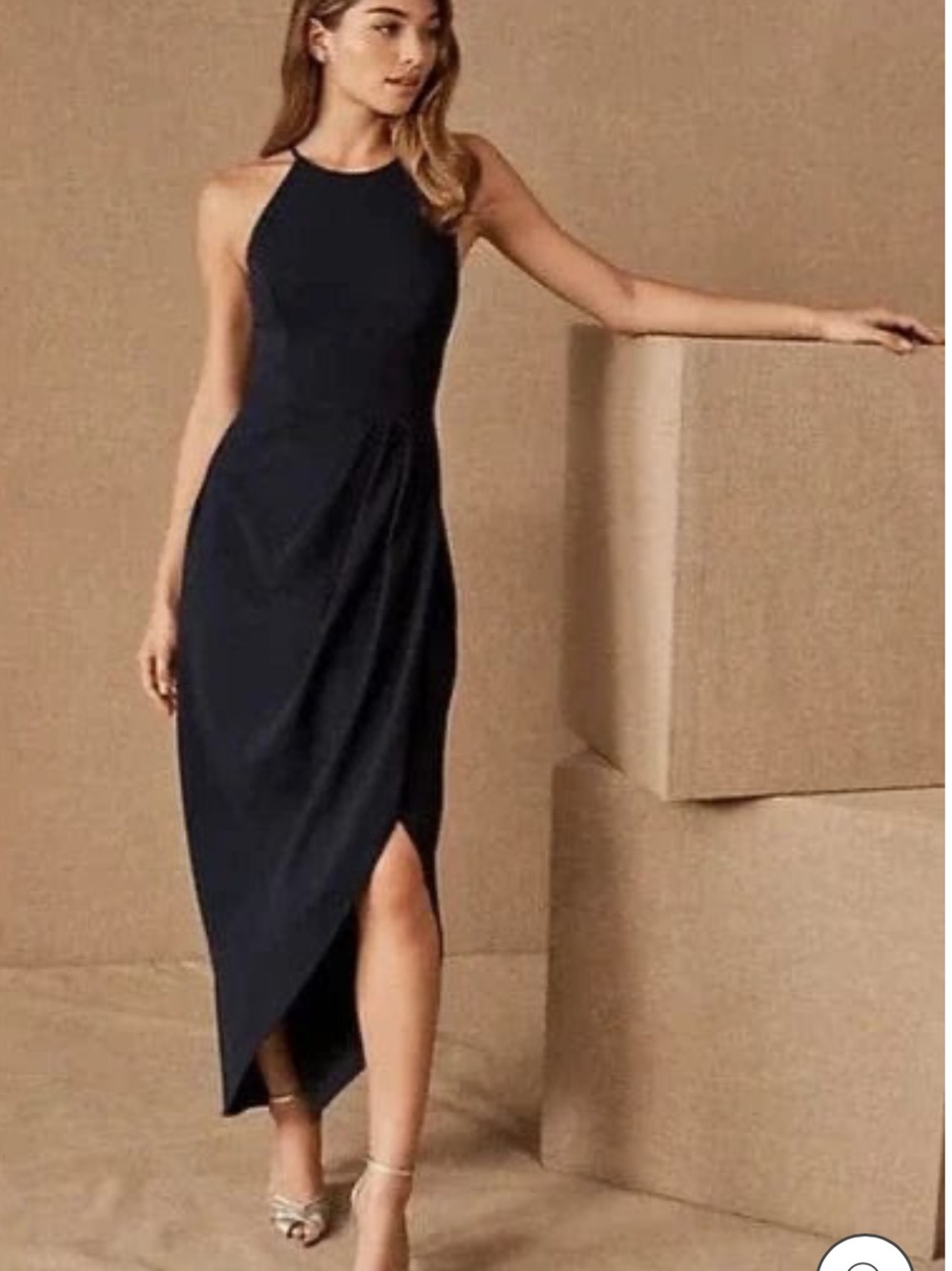 BHLDN Marceau High Low Crepe Dress NWT